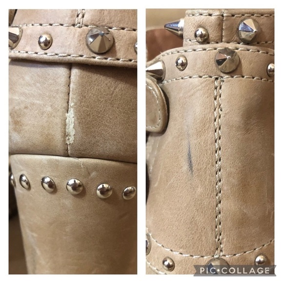 Laurence Dacade Deric Leather Studded Spike Quilted Cutout Block Heel Bootie 8.5 - Picture 13 of 16